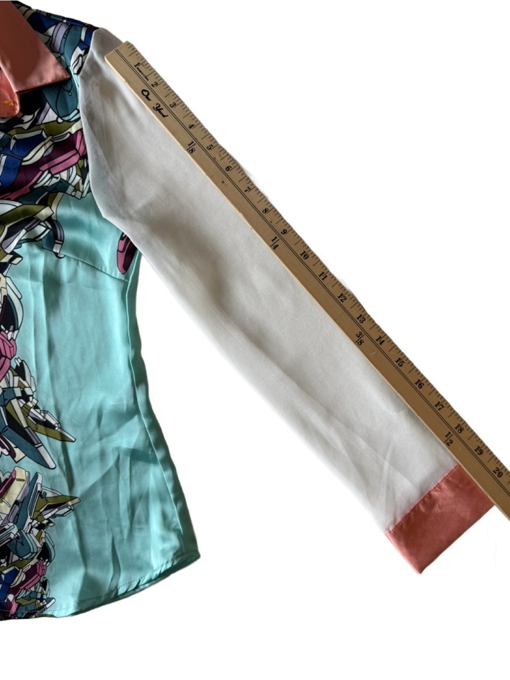 Lightweight Multicolor Geometric Print Button-Up Blouse by Zytonhin. 6 - Picture 6 of 9